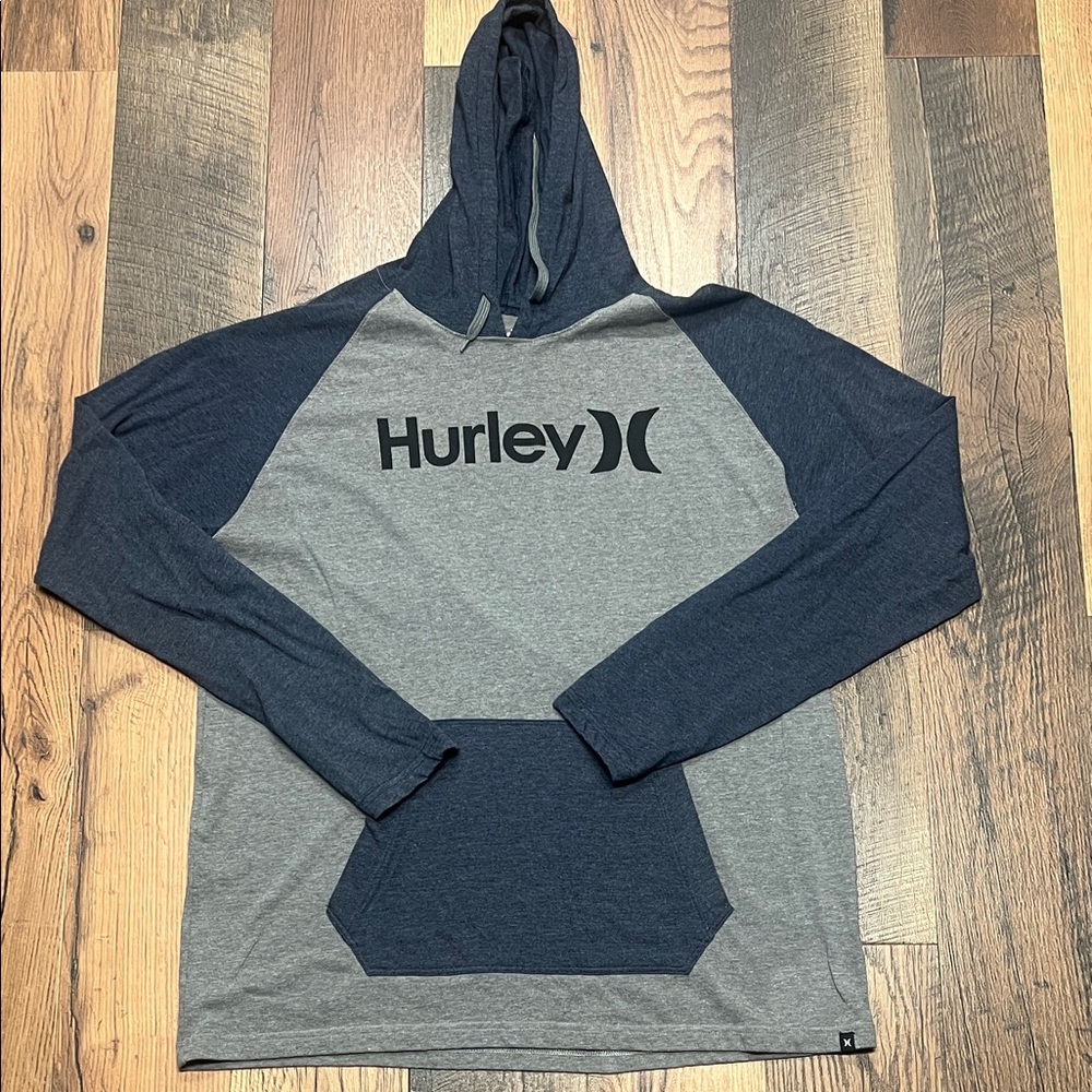Hurley Men's XL Two-Tone Gray and Navy Long Sleeve Hoodie